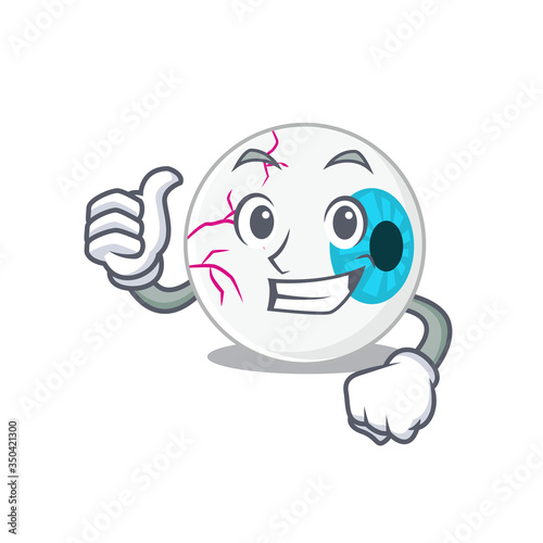 Eyeball cartoon character design showing OK finger