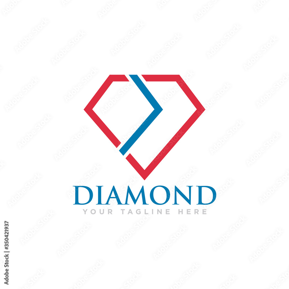Naklejka premium Diamond Logo Design Vector Illustration