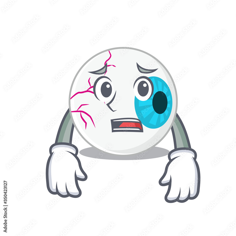 Cartoon design style of eyeball having worried face