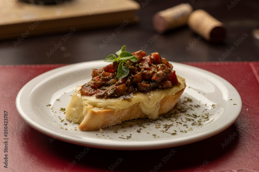bruschetta with tomato mozzarella cheese bruschetta with tomato mozzarella cheese