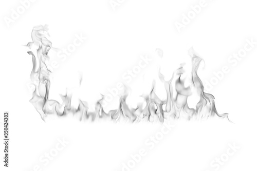 Smoke. Fire flame. Burn on a white background.