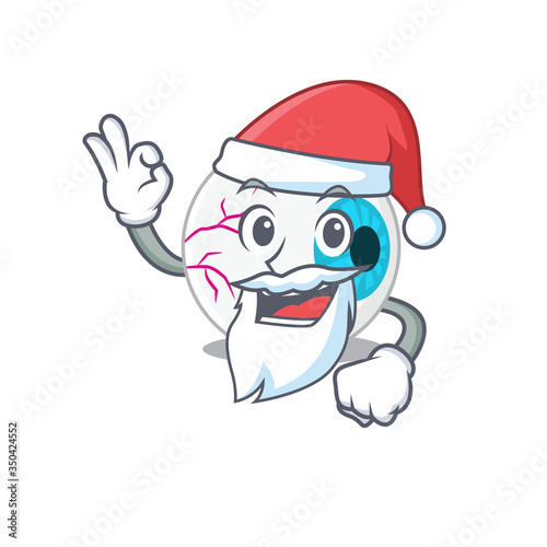 cartoon character of eyeball Santa having cute ok finger © kongvector