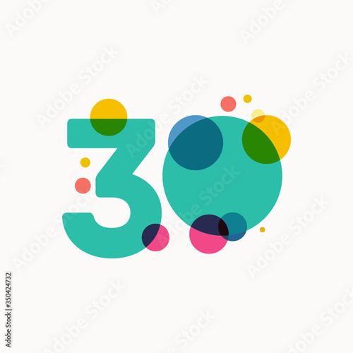 30 Years Anniversary Celebration Vector Template Design Illustration