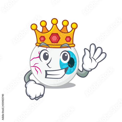 A Wise King of eyeball mascot design style with gold crown