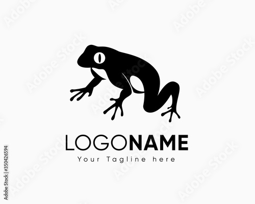 walking black frog art logo design inspiration
