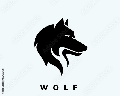 Very simple head wolf art logo design inspiration