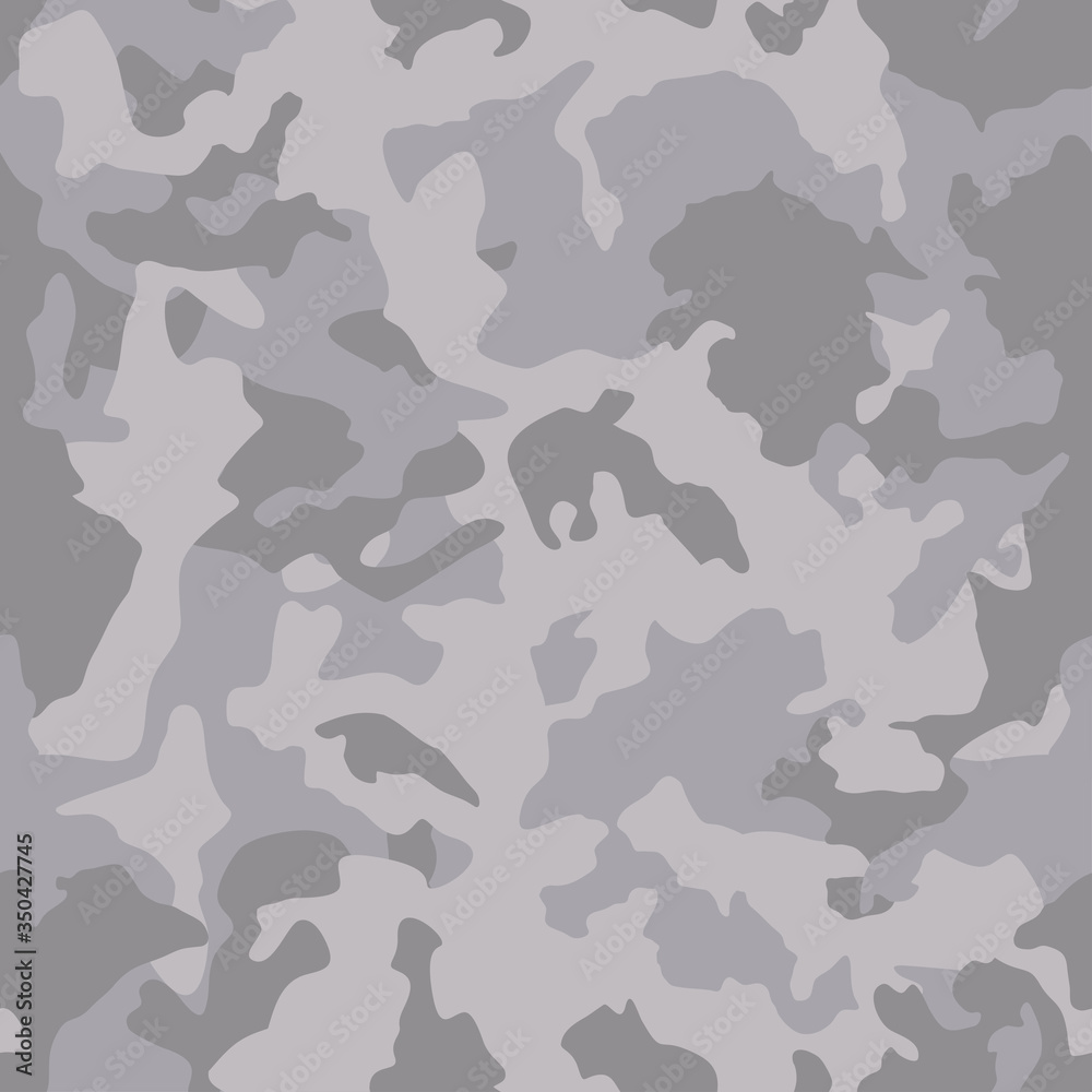 Seamless camouflage for army, hunting and other use. White and gray snow camo texture. Military pattern for fabric print. Vector illustration. Seamless camouflage for army, hunting and other use. White and gray snow camo texture. Military pattern for fabric print. Vector illustration.
