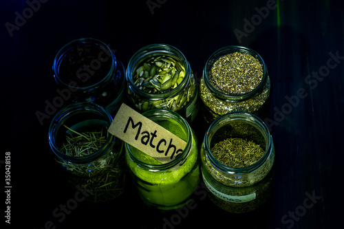 Green tea matcha and tea powder for people health