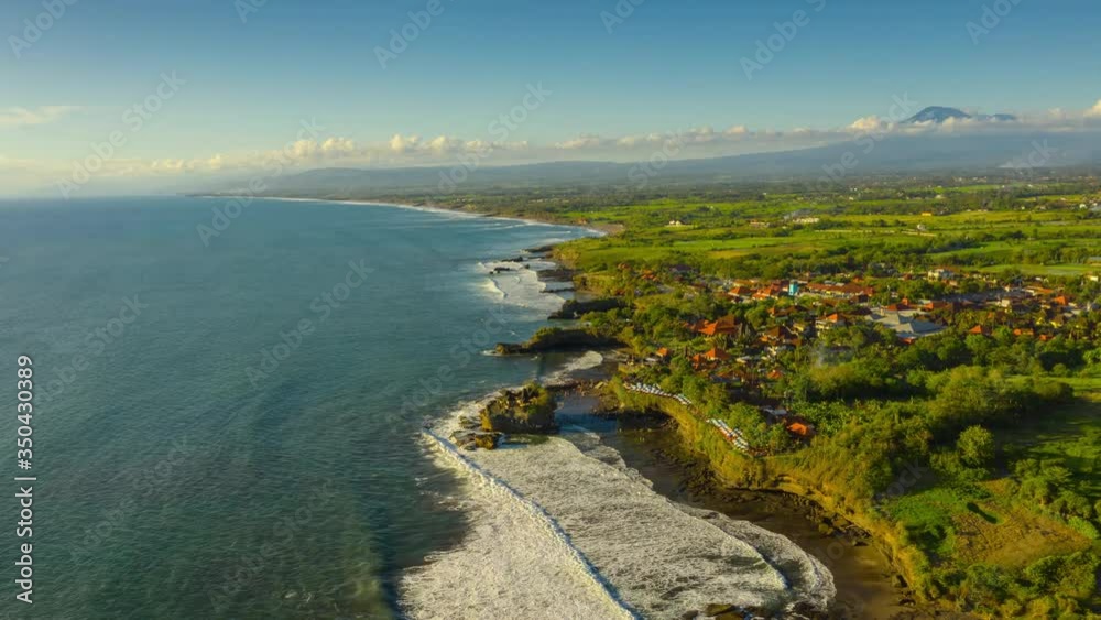 sunny day bali island famous coastline temple popular tourist place aerial timelapse panorama 4k indonesia sunny day bali island famous coastline temple popular tourist place aerial timelapse panorama 4k indonesia