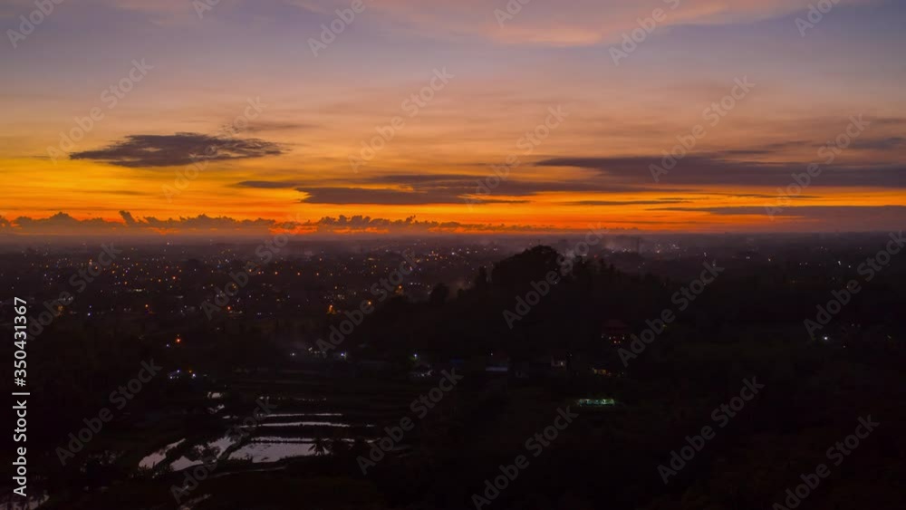 sunset sky night life illumination bali island village traffic aerial timelapse panorama 4k indonesia sunset sky night life illumination bali island village traffic aerial timelapse panorama 4k indonesia