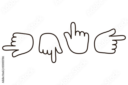 Hand index finger icon. Vector image. Stock Photo.