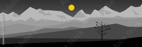 Abstract background vector panorama : Minimalist black tones.