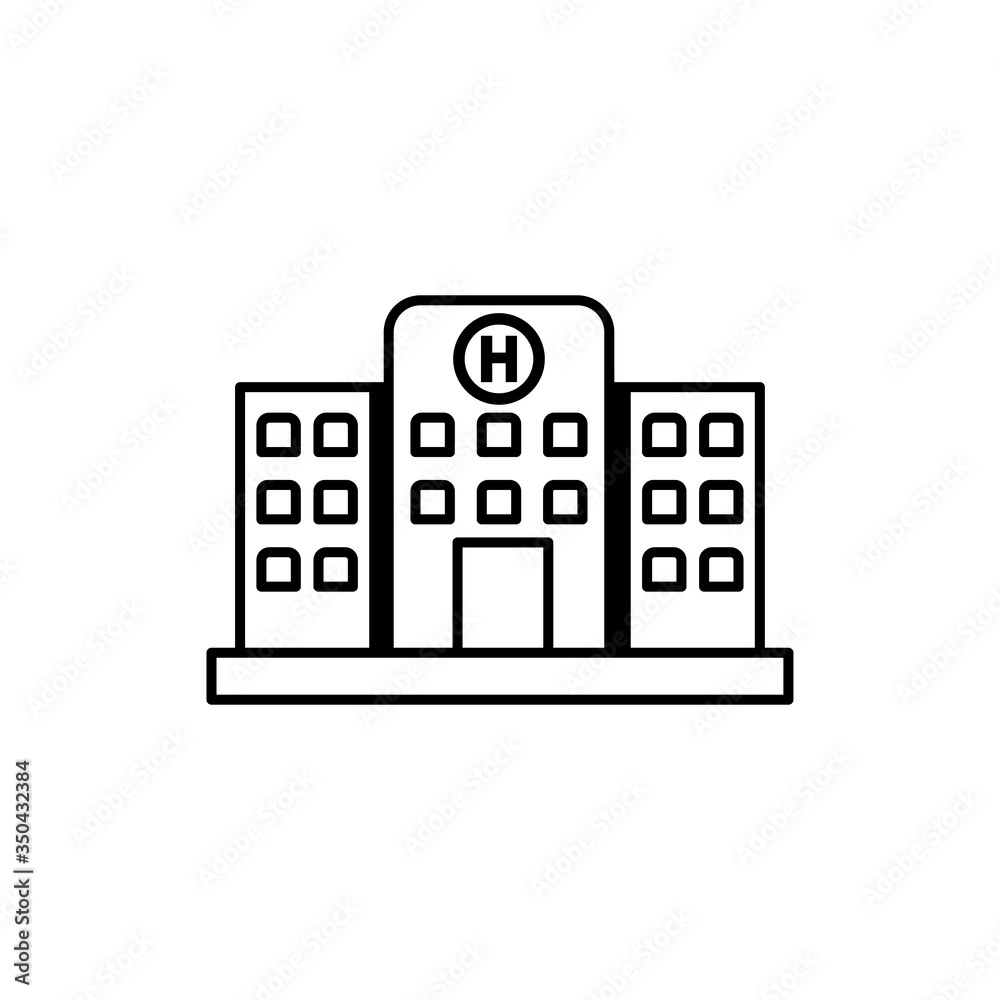 Hospital building icon vector logo Hospital building icon vector logo