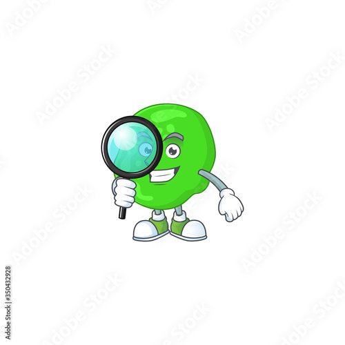 cartoon drawing concept of sarcina ventriculli working as a Private Detective