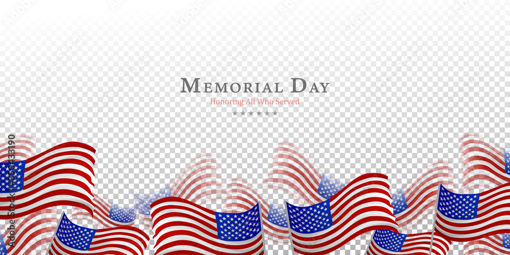 Fototapeta premium Memorial Day background vector illustration - honoring all who served
