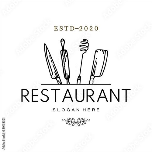 Restaurant logo, Vector illustration restaurant logo template