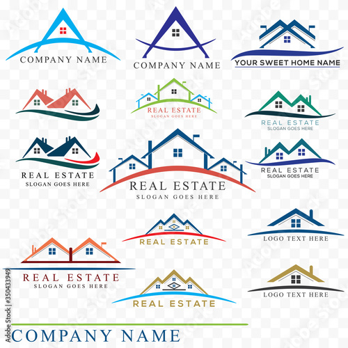 New stylish Business real Estate 15 Logos design vector elements