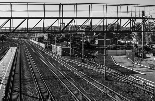 trains running on a railway station
