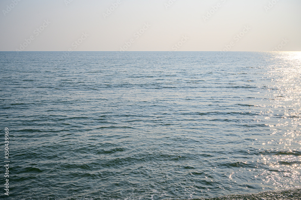 Obraz premium Beautiful seaside view Landscape of Ocean with sunlight sky.