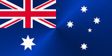 Flag of Australia in traditional colors and proportion. Metal texture. 3D rendering	