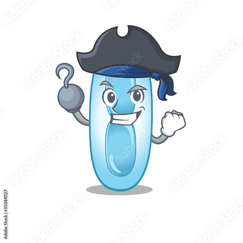 Klebsiella pneumoniae cartoon design in a Pirate character with one hook hand