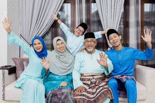 Happy Muslim family