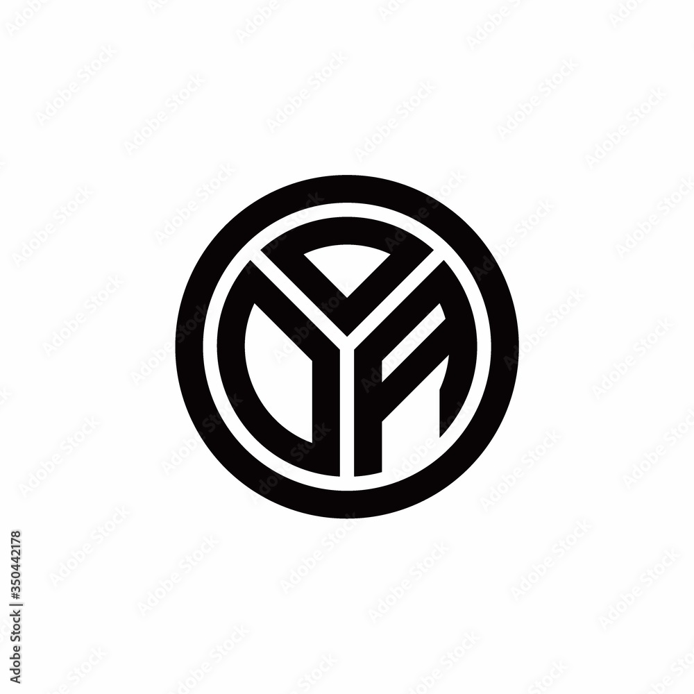DA monogram logo with circle outline design template DA monogram logo with circle outline design template