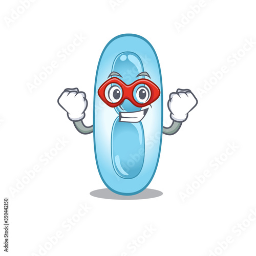 A cartoon drawing of klebsiella pneumoniae in a Super hero character