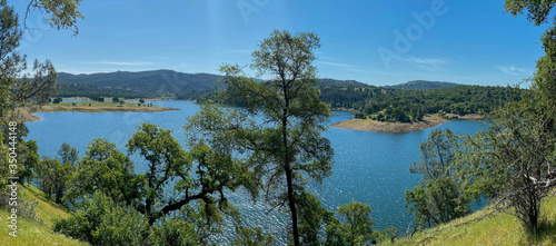 Panorama of  Lake Folsom from Darrington Trail California