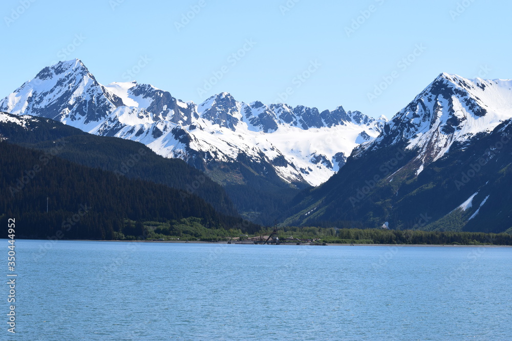 Beautiful Mountain and Snow scenery in Alaska