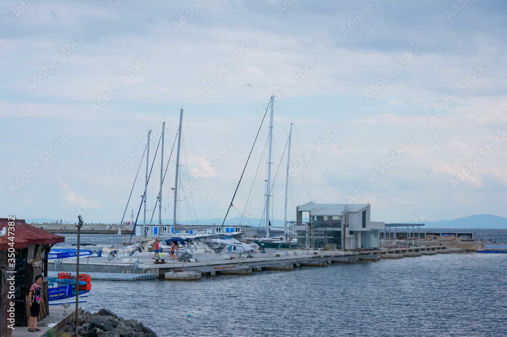 Fototapeta premium Yacht Club. Boats at the pier