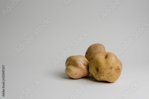 PERUVIAN YELLOW POTATO NATIVA WITH WHITE BACKGROUND