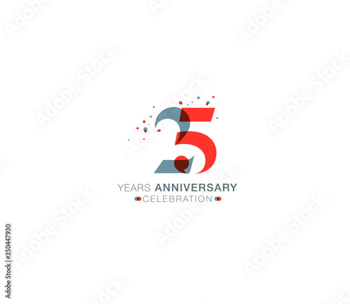 25 years anniversary or birthday celebration design template Vector.