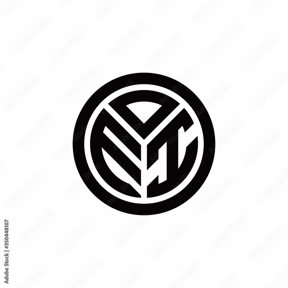EI monogram logo with circle outline design template EI monogram logo with circle outline design template