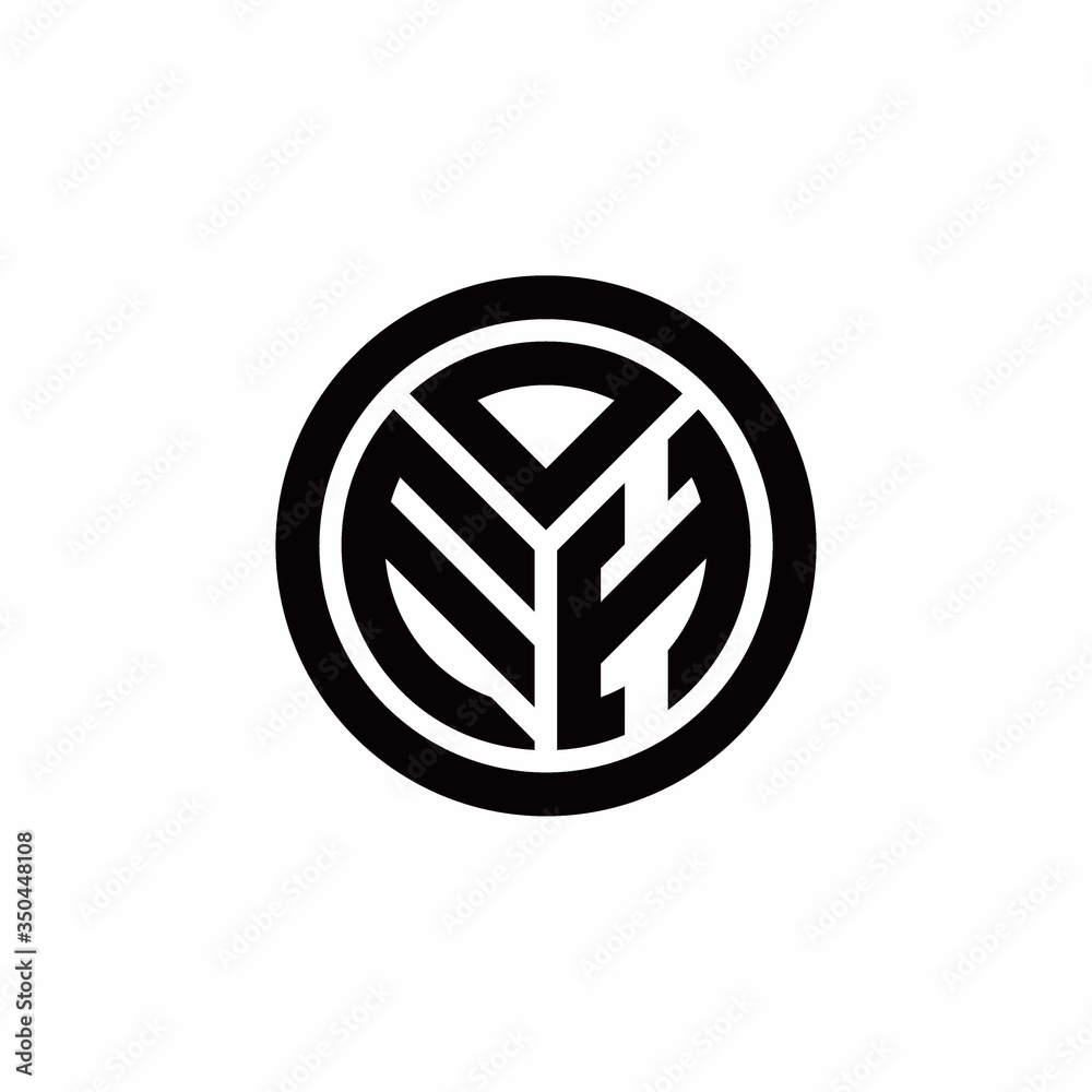 EH monogram logo with circle outline design template EH monogram logo with circle outline design template