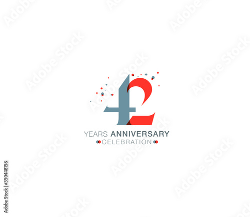 42 years anniversary or birthday celebration design template Vector.