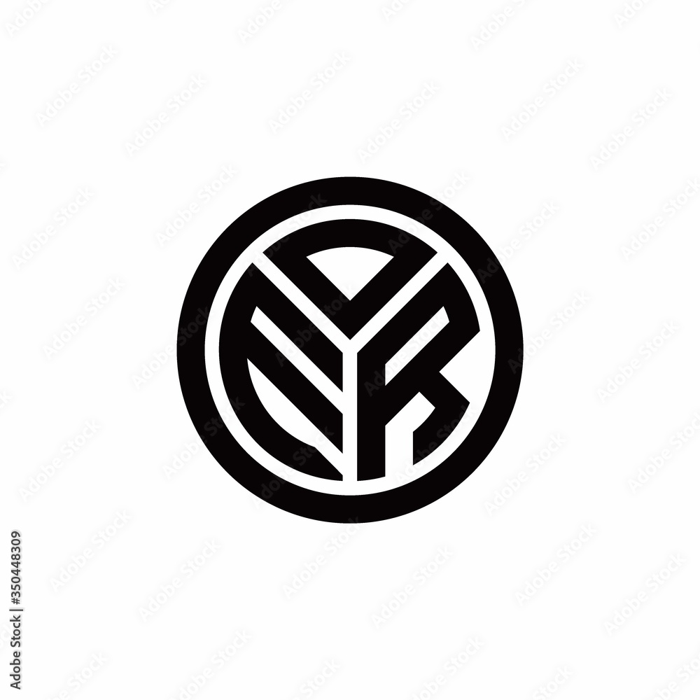 ER monogram logo with circle outline design template ER monogram logo with circle outline design template