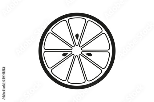 Lemon slice vector icon illustration on white background
