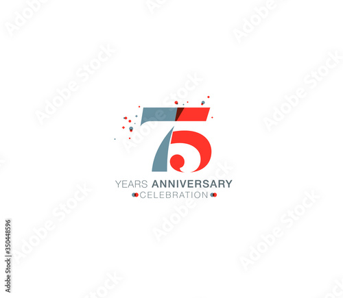 75 years anniversary or birthday celebration design template Vector.