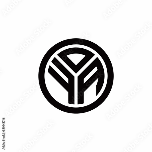 FA monogram logo with circle outline design template