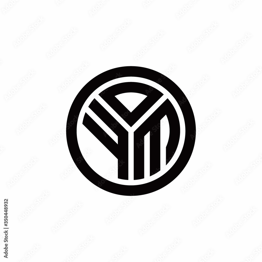 FM monogram logo with circle outline design template Stock Vector ...