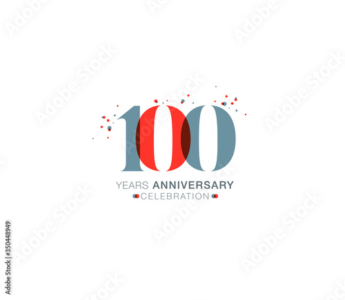 100 years anniversary or birthday celebration design template Vector.