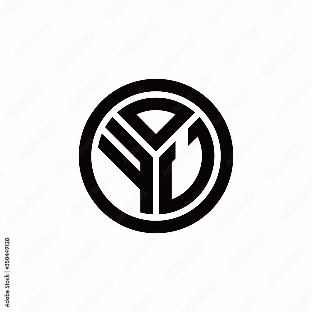 FU monogram logo with circle outline design template FU monogram logo with circle outline design template