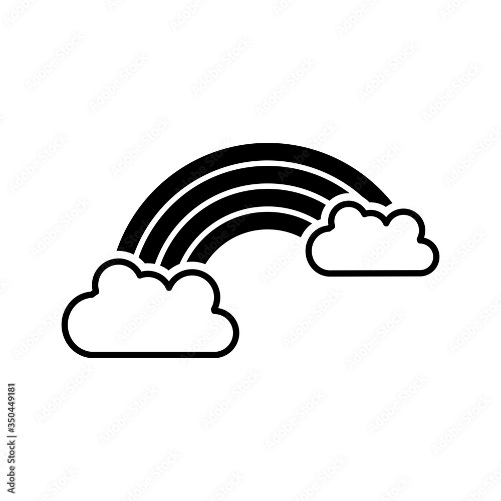Rainbow And Cloud Icon Design Vector template Rainbow And Cloud Icon Design Vector template