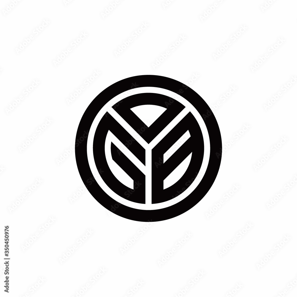 GB monogram logo with circle outline design template GB monogram logo with circle outline design template