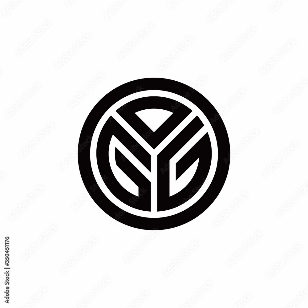 GG monogram logo with circle outline design template GG monogram logo with circle outline design template
