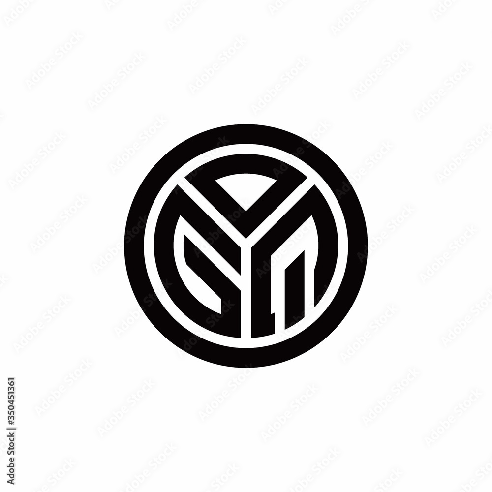 GQ monogram logo with circle outline design template GQ monogram logo with circle outline design template