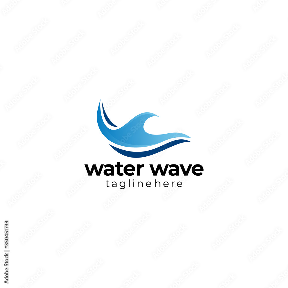 water wave logo icon vector isolated