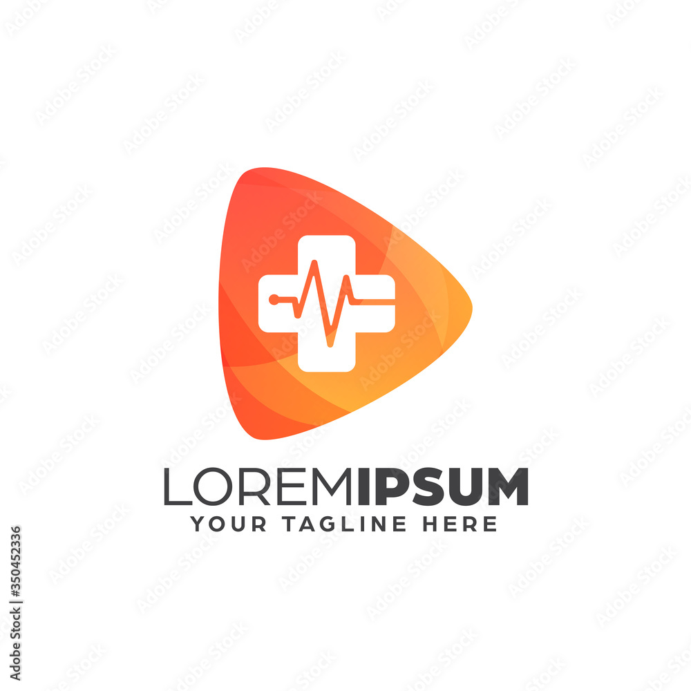 Gradient Abstract Health Play Logo Design Template Gradient Abstract Health Play Logo Design Template
