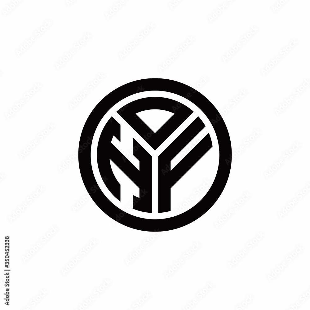 HF monogram logo with circle outline design template HF monogram logo with circle outline design template